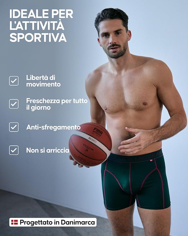 Boxer Uomo Sportivi, 3 Paia, Blu, M