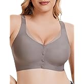 Uroagous Womens Front Closure Bras for Women Seamless No Underwire Mesh Neck Bralettes Supportive Wireless Mastectomy Bra