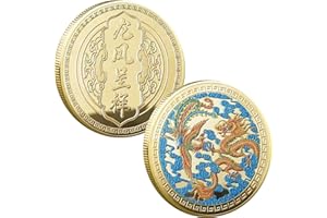 YAKIN SHOP Chinese Dragon and Phoenix Bring Prosperity Lucky Coin Lottery Ticket Scratcher Tool Good Luck Charms Chinese Challenge Coin