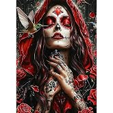 RICUVED Halloween Diamond Art Kits for Adults, Diamond Painting Kits for Beginners, Ghost Bride 5D DIY Full Round Drill Gem Paint by Diamonds Art and Craft Kit for Gift Home Decor 12x16 Inch