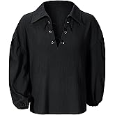 AITIPOO Kids Medieval Viking Pirate Renaissance Retro Costume Shirt for boys Halloween Party Cosplay 3-12 Years