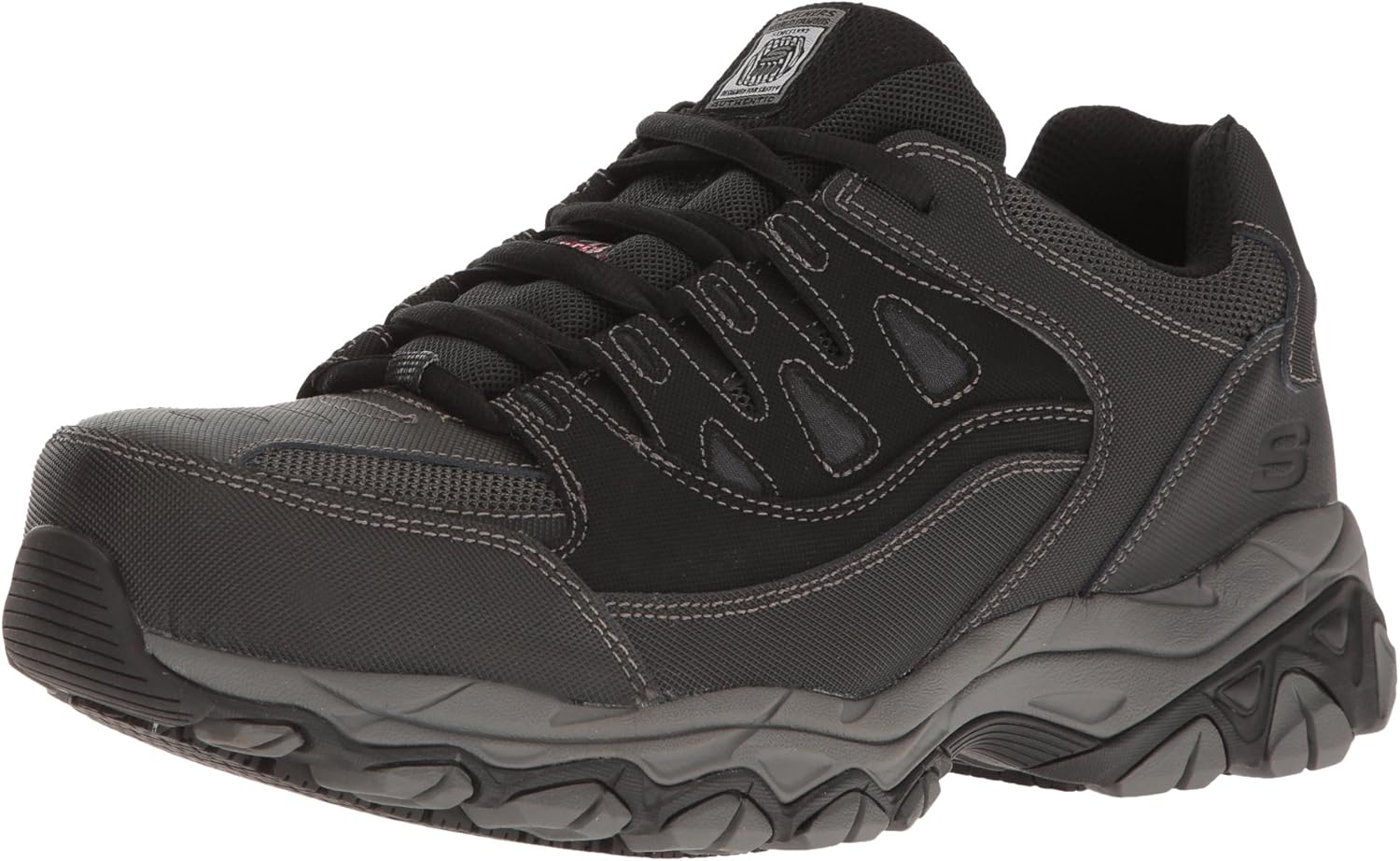 Skechers, Zapatos de Trabajo para Hombre, HoldRojoge 77110, Negro, 25