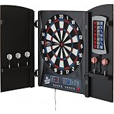 Fat Cat Mercury Electronic Dart Board, 13.5 Inch Soft Tip with Cabinet | 13.5 Inch Target Face, 28 Games, 150 Options, 1-8 Players, Storage for 12 Darts, PPD and MPR, For Adults