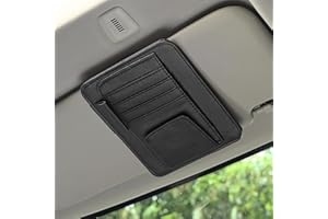 AWINJOY Auto Car Sun Visor Organizer, Multifunctional Auto Interior Accessories Storage Pocket Sun Visor Pouch for Card License Registration Document Pen Key Interior Accessories Pocket Organizer (Black)