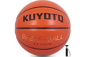 KUYOTQ Kids Toddler Youth Adult Size (3~7) Basketball Thickened Rubber or Leather Small Mini Basketball Soft Touch in & Outdoor Wear Resistant Basketball for Boys Girls Basketball Gifts (Deflated)