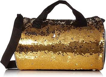 gold duffle bag