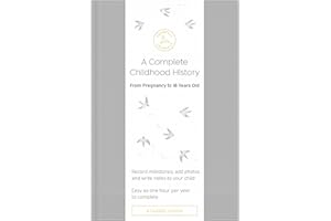Promptly Journals, A Complete Childhood History: From Pregnancy to 18 Years Old (Grey Tweed, Linen) | Baby Book and Pregnancy Journal | Baby Memory Book