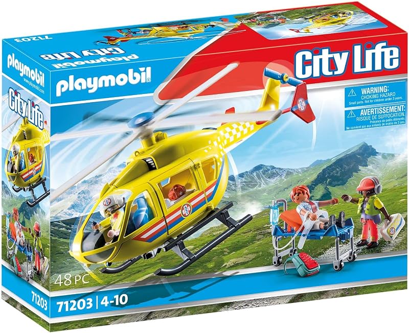 71203 Hélicoptère de Secours - City Life - Les Secours - Intervention en Haute Montagne avec des équipements de Secours - City Action Ville & Métiers - Dès 4 Ans