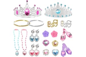 PicassoTiles Kids 24 Piece Fairytale Royal Princess Dress Up Pretend Play Tiara, Jewelry Boutique, Shoes & Fashion Accessorie