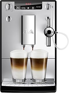 Melitta Caffeo Solo &amp; Perfect Milk E957-103  Schlanker Kaffeevollautomat mit Auto-Cappuccinatore | Automatische Reinigungsprogramme | Automatische Mahlmengenregulierung | Silber