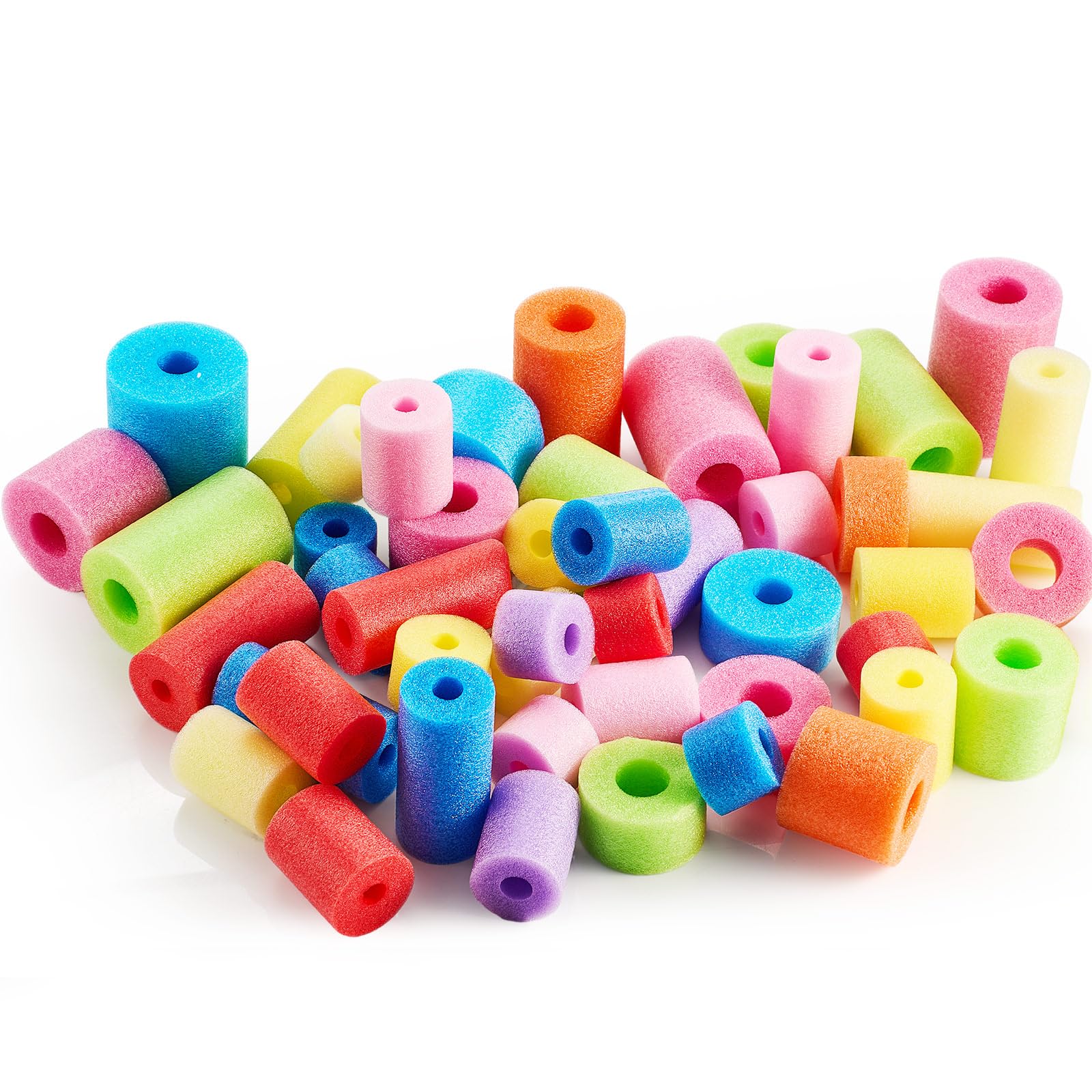 Photo 1 of Frienda 30 Pcs Pool Noodles Bits Multicolor Craft Small Size Versatile Mixed Floating Pool Noodles Foam Rope Tube for Play or DIY Craft Multipurpose (Mixed Sizes,Pastel Colors)
