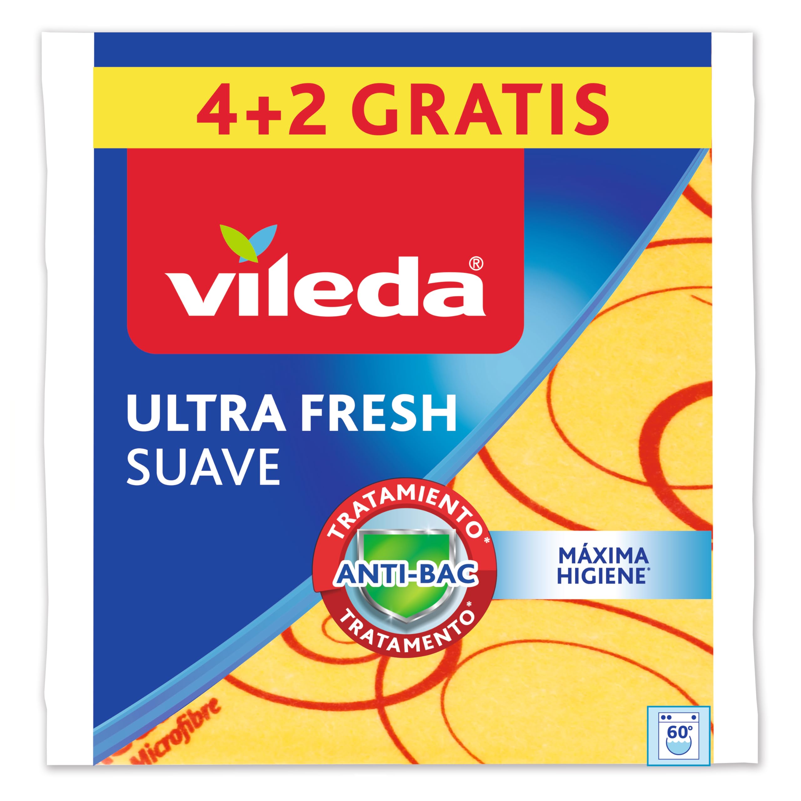 Vileda 142010 Soft Cloths, 30% Microfibre, Pack of 4 Plus 2 Free