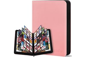 ZOFLY 30 Pack 9 Pocket Card Binder, Premium Zip Trading Card Binder, 540 Large Capacity Side-Loading Card Storage Album, PU Card Collection Binder for Gifts, TCG, MTG, Baseball Football Sport Cards, Pink