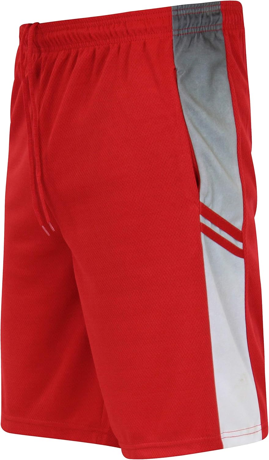 Real Essentials Boys' 5-Pack Mesh Active Athletic Performance Basketball Shorts with Pockets: Clothing