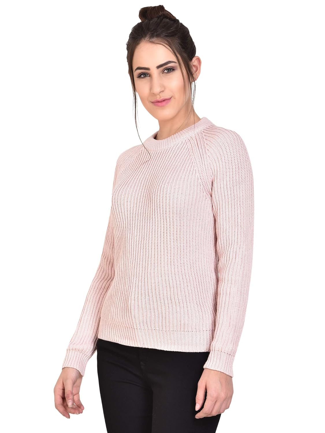 mansicollections pink raglan sleeves sweater for women