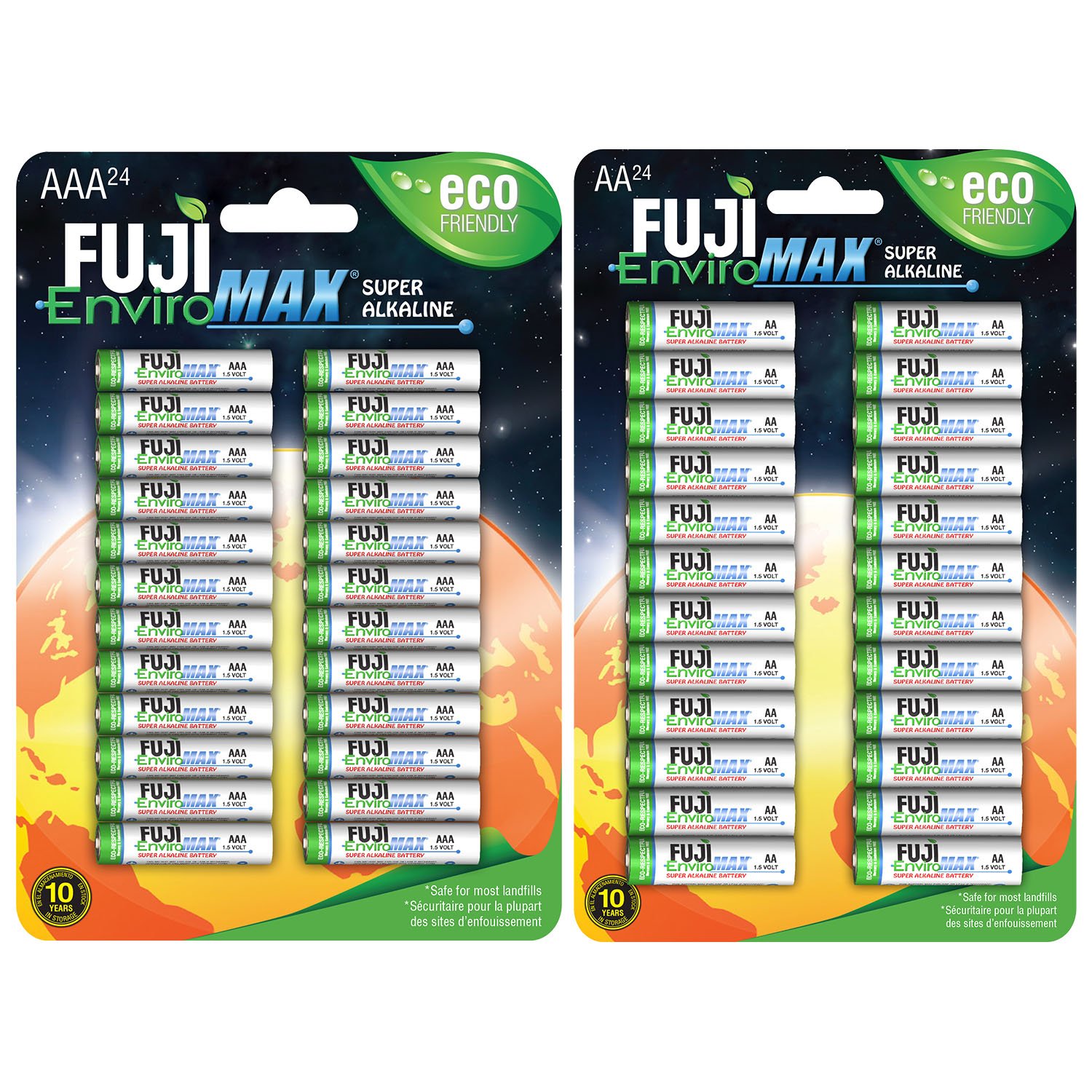 Fuji Enviromax Super Alkaline AAA + AA Batteries Mixed Pack - No Harmful PVC & Heavy Metals, Long Lasting, Powerful Double AA and Triple AAA Batteries Multipack (Pack of 48)
