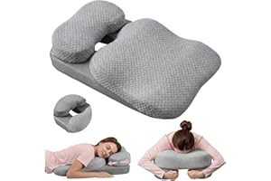 Novelledo Face Down Pillow,Face Down Pillow After Eye Surgery,BBL Pillow for Sleeping,Headrest Position is Fully Adjustable,3 Layers of Sponge Splicing,Pillowcase is Removable and Washable