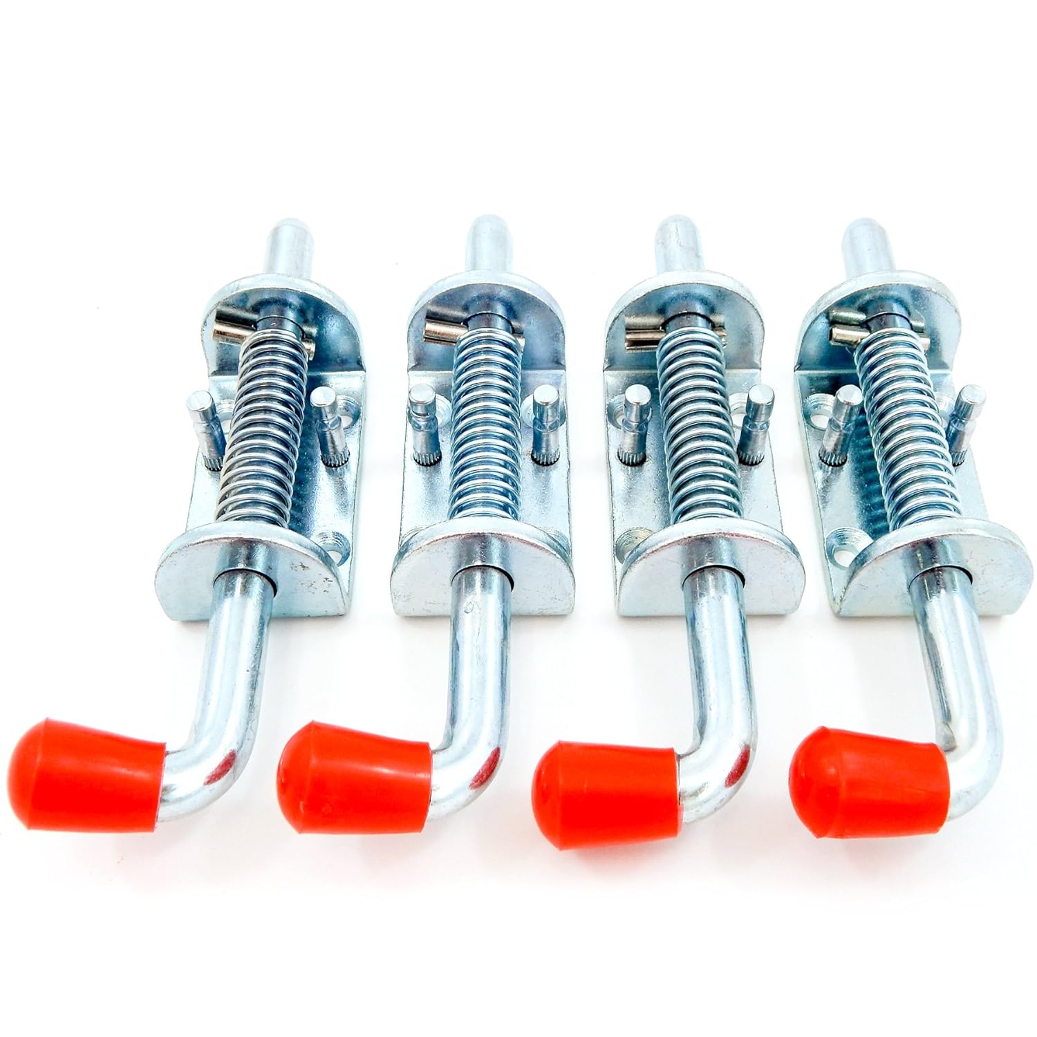 4 Pcs Metal Lock Barrel Bolt Spring Loaded Latch 6.5" Long w/Grip Heavy