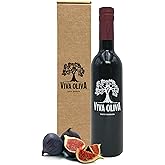 Viva Oliva Black Mission Fig Balsamic Vinegar - 375ml (12.7oz) - Premium Quality - 100% Natural - Barrel Aged Gourmet Balsamic from Modena, Italy