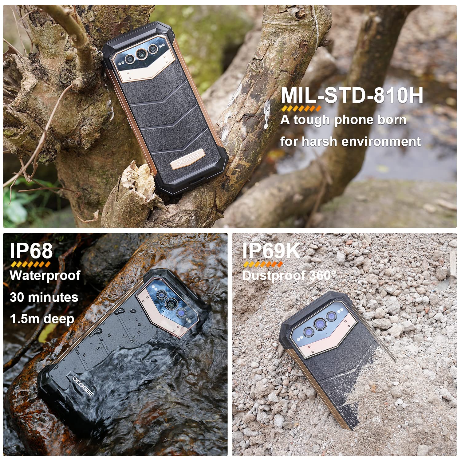 DOOGEE V MAX (2023) 5G Rugged Smartphone, 22000mAh 20GB+256GB Android 12 Rugged Phones Unlocked, 120Hz 6.58
