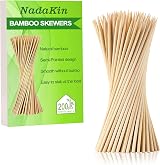 NadaKin 200 PCS Natural Bamboo Skewers 25 cm for BBQ Kabobs Appetizers
