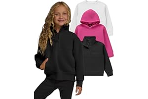 PURE CHAMP Girls Sweatshirt 3 Pack Hoodie for Teen Girls Crewneck Sweatshirt Quarter Zip hoodies Fleece Sizes 4–16 Clothing