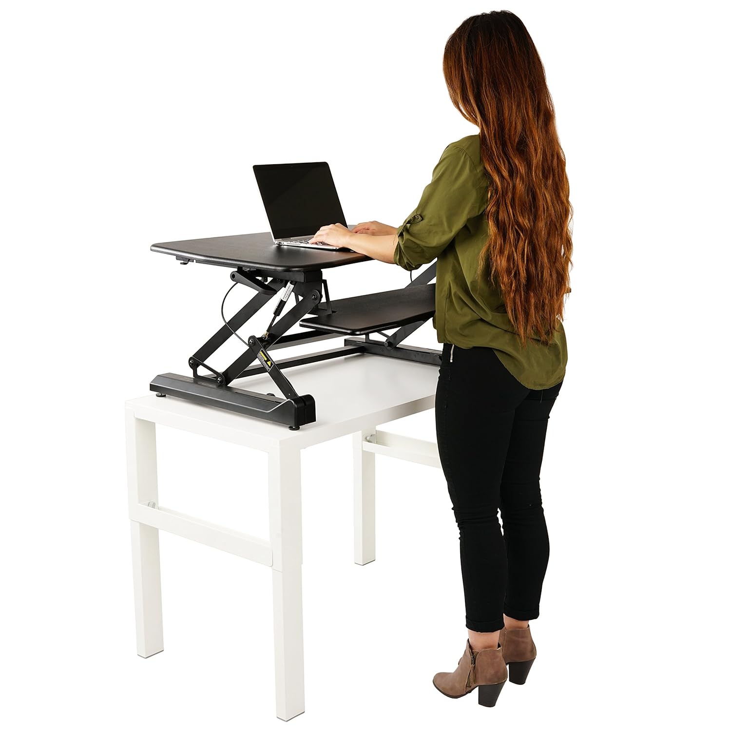 ZooVaa Standing Desk Riser, Micro Adjustable Spring Height Sit to Stand Riser