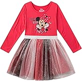 Disney Frozen, Minnie Mouse, Princess Girls Long Sleeve Dress for Toddlers and Big Kids