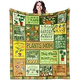 CMAJZIN Gardening Gifts for Women, Gifts for Plant Lovers Throw Blankets 60"x50", Plant Lover Gift for Women Birthday Mothers Day