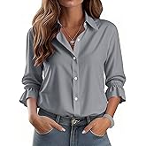 ANRABESS Womens Long Sleeve Collar Shirts Striped Button Down Dressy Blouse 2026 Spring Business Casual Work Office Tops