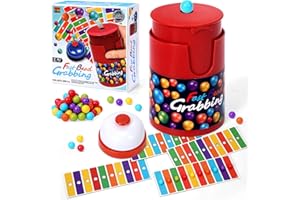 Arnbz Fast Bead Grabbing Game, 2025 Match Bingo Game Set, 90 Beads & 6 Code Cards,1 Bell & Bead Can for Group Party and Family 2-4 Players