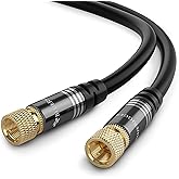 BlueRigger RG6 Digital Coaxial Audio Video Cable (10FT, Male F Type Connector, Triple Shielded) – Coax Cable for HDTV, CATV, 