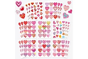 OTAITY 336 PCS Valentines Stickers, Valentines Heart Stickers for Kids Valentines Day Heart Decorative Stickers Valentine Day Party Supplies Favors