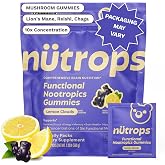Gr&uuml;ns Nutrops Nootropics Mushroom Gummies for Brain Health, 28 ct | Daily Cognitive Support Supplement with Lions Mane, Cordyceps, Chaga, Reishi, Maitake