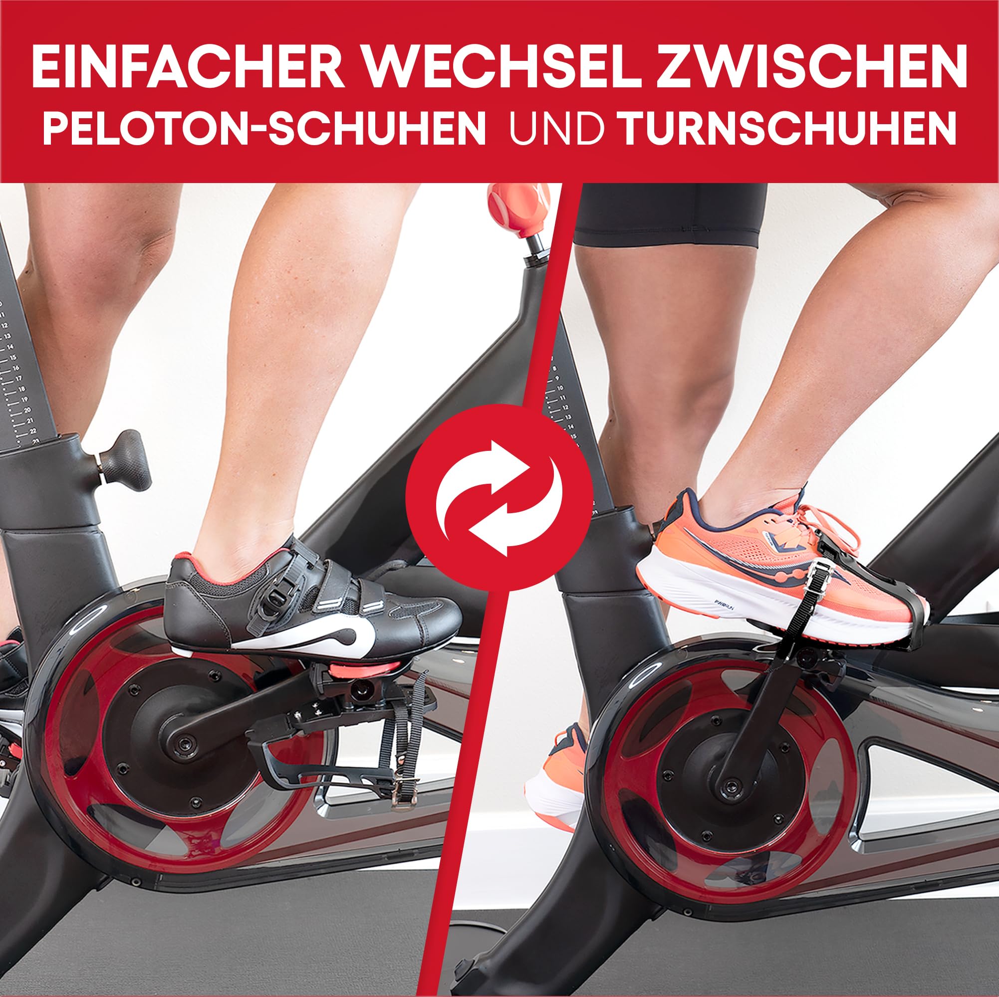 Doppelfunktions-Zehenkäfige – Konvertieren Sie Peloton-Pedale in Zweiseitige Zehenkäfige oder Delta-Stollen – Pedalkonverter – Kompatibel Mit Peloton Bike & Bike+ 5