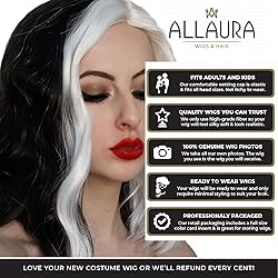 ALLAURA Black and White Cruel DeVil Diva Wig