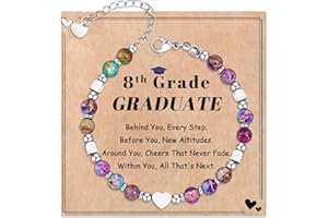Wisedawn 2025 Graduation Gifts for Her/Girls/Women/Kids, Healing Natural Stone Bracelets with Meaningful Card