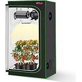 ATOUR 18"X18"X32" Grow Tent, High Reflectivity Mylar Indoor Grow Tent with Observation Window &amp; Floor Tray, Heavy Duty Zipper Small Growing Tent, Professional Plant Tent for Hydroponic