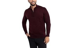 X RAY Mens Quarter Zip Pullover Sweater, Slim Fit Knit Long Sleeve Polo Quarter Zip Pullover Golf Sweatshirt for Men