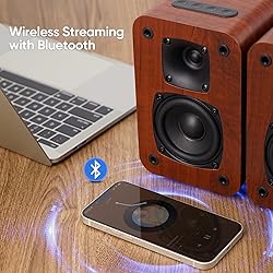 Saiyin Bluetooth Bookshelf Speakers, Record Player