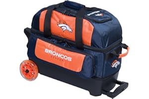 KR STRIKEFORCE Strikeforce Bowling NFL Two Ball Bowling Roller Bag with Ball, Shoe and Accessory Pockets