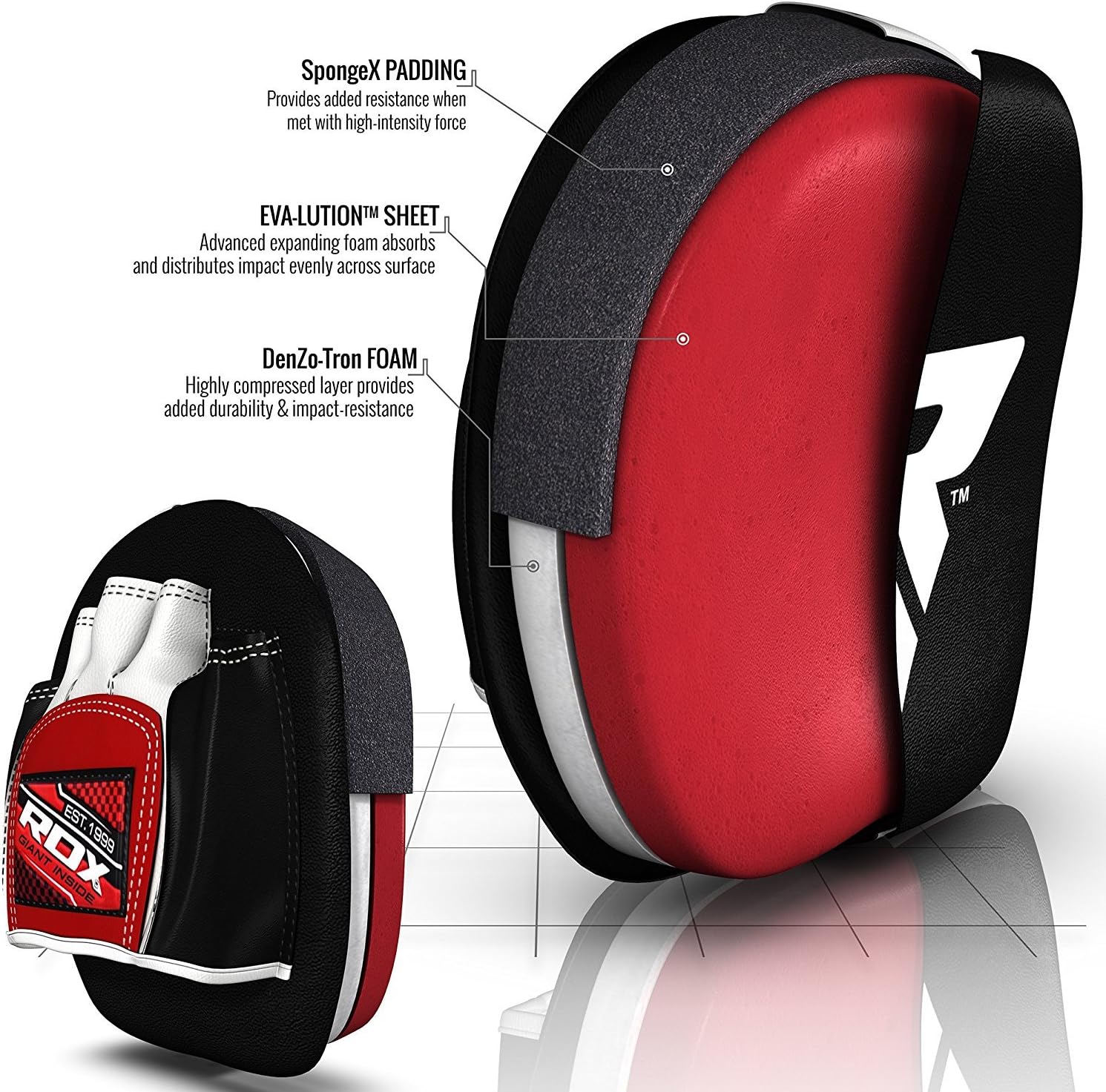 RDX Boxing Pads Mini Focus Mitts, Maya Hide Leather Micro Hook and Jab Hand Pads, Smartie Strike Shield for Kickboxing, MMA, Muay Thai, Punching Target, Martial Arts, Karate Training : Sports & Outdoors