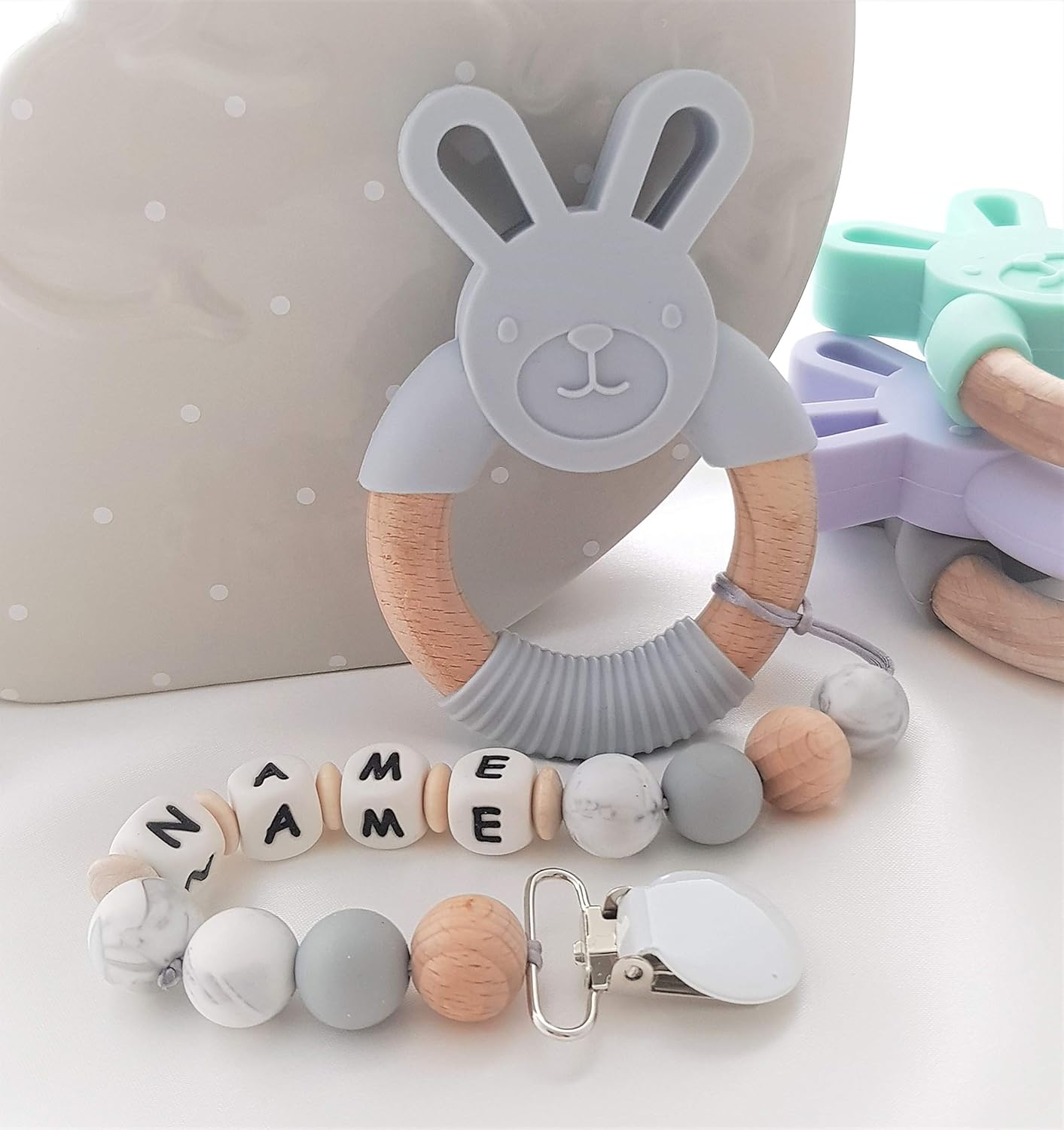 personalised wooden teether