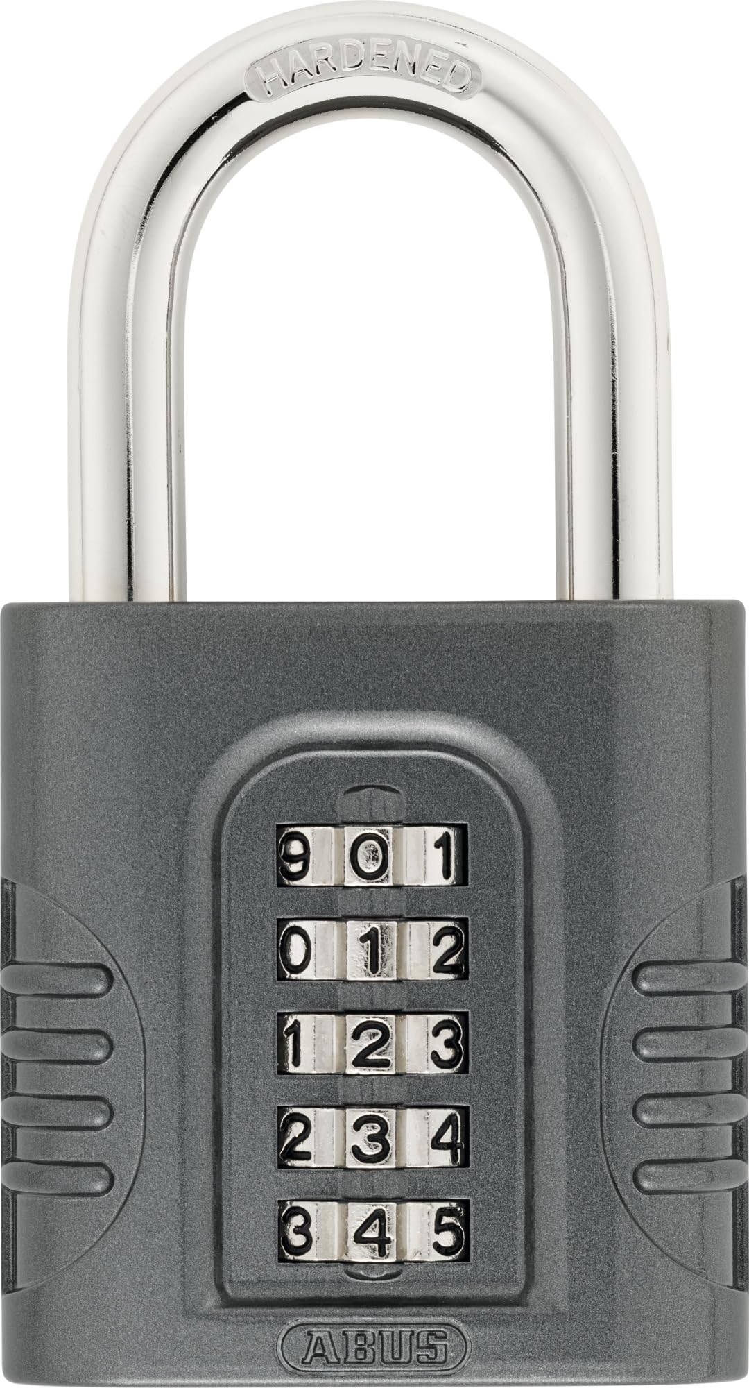 ABUS Combination Lock 158/65 - Padlock with Zinc Die-Cast Body - Individually Adjustable Numeric Code - 20332 - Security Level 8 - Dark Grey