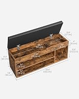 VASAGLE Shoe Bench with Cushion 3 Compartments Rustic Brown LHS130B01 view 6