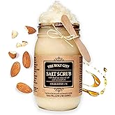 HOLY CITY SKIN PRODUCTS Exfoliating Body Scrub - Pure Dead Sea Salt Scrub for Hands and Body, 16 fl oz Hydrating Moisturizing Skin Care for Body Acne, Wrinkles (Honey Almond)