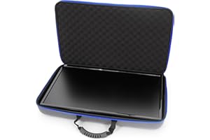 CASEMATIX Portable Monitor Case for 15.6" to 24" Gaming Monitors or Laptops, Hard Shell EVA Screen Cover with Padded Foam, Fi
