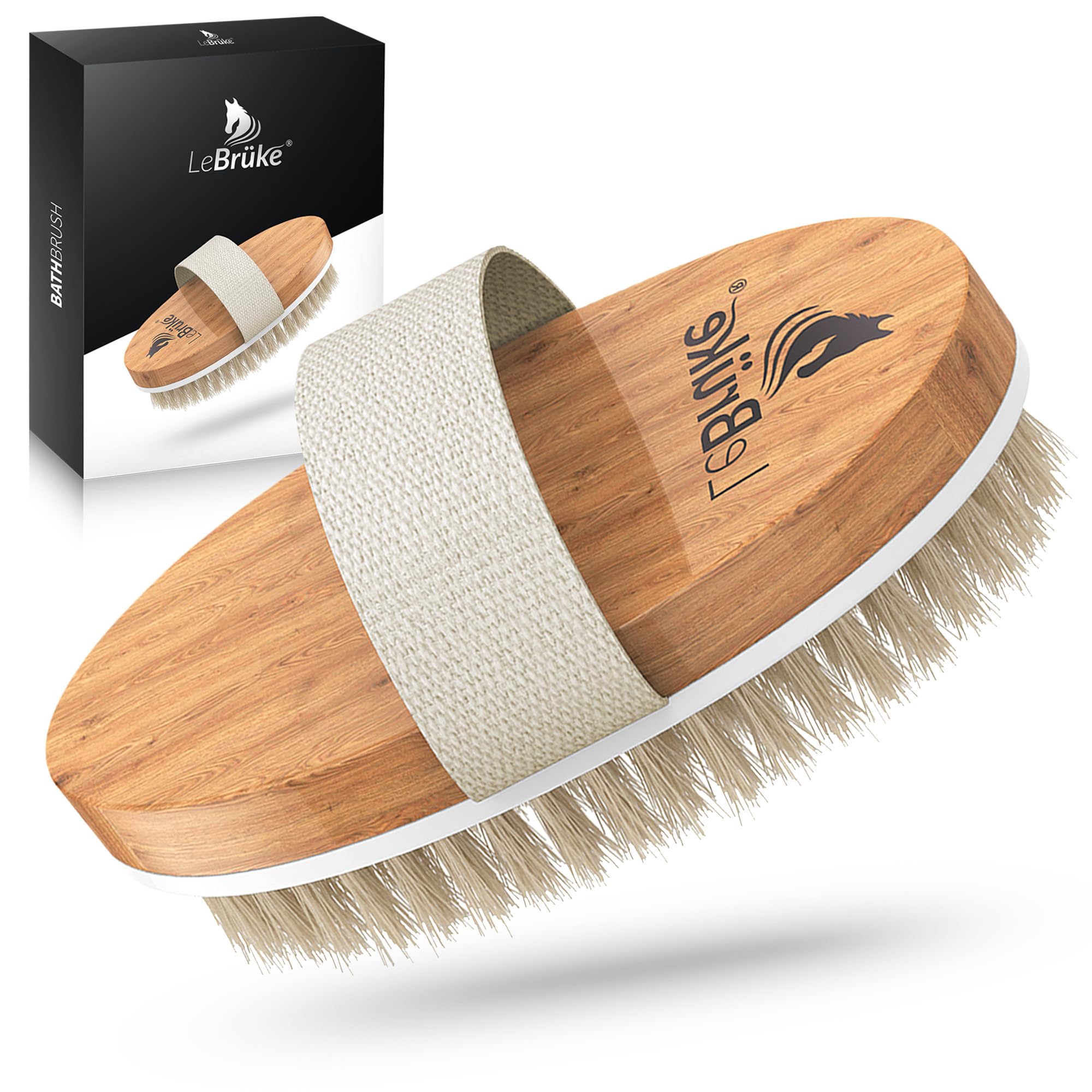 Lebrüke® Dry Body Brush - with Practical Storage Bag - Perfect for Removing Dead Skin - Exfoliating Bath Brush
