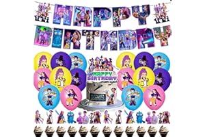 GENERIC Happy birthday banner supplies decoration letter balloons pink girl's school classroom decoration, fan meeting, birthday party, etc