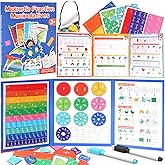 Magnetic Fraction Educational Puzzle, 120 Pcs Magnetic Fraction Puzzle for Kids, Magnetic Fraction Tiles & Fraction Circles, Fractions Manipulatives Learning Games for Elementary School